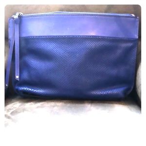 Blue Banana Republic clutch, with snakeskin detail